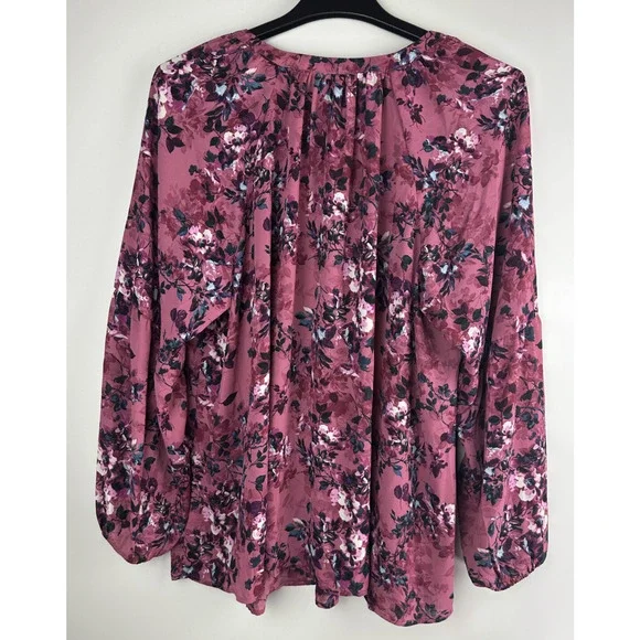 NWT Torrid Georgette Puff Sleeve Peasant Blouse Long Sleeve V-Neck Plus Size 3X - Picture 10 of 10